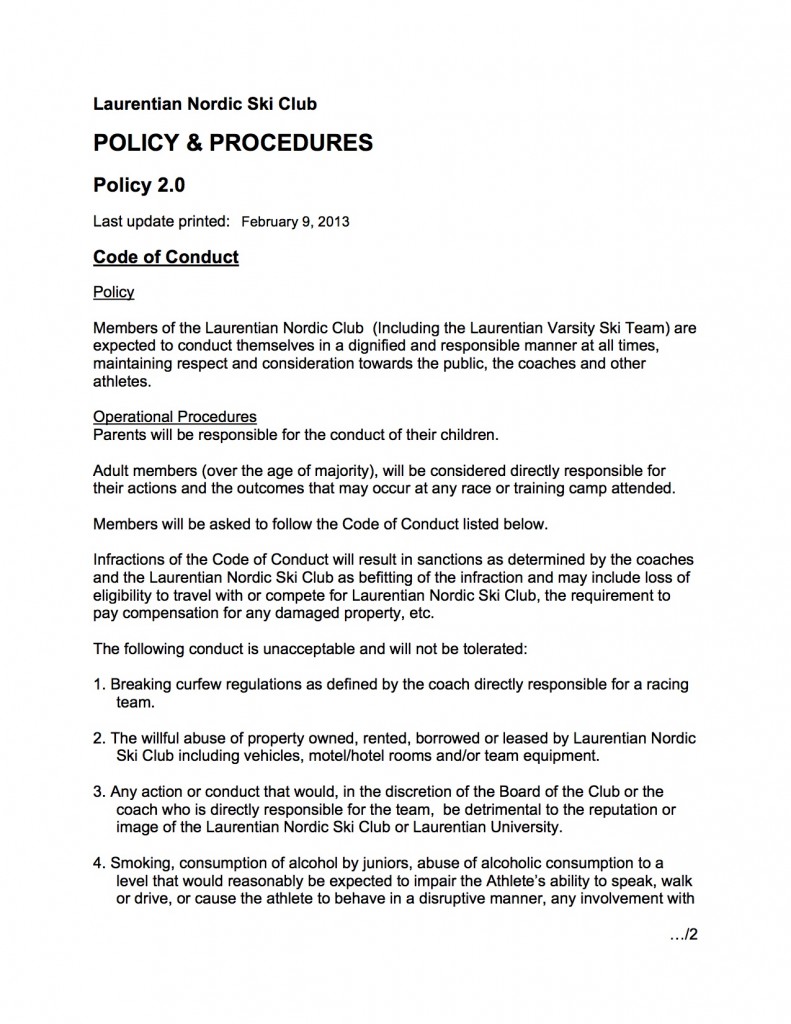 02.0 A Policy Code of Conduct Proposed 2011 TEMP